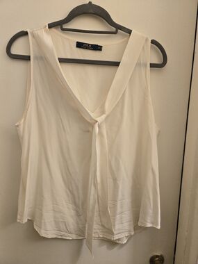 Polo by Ralph Lauren Cream Tie-Front Sleeveless Camisole